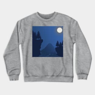 Midnight Forest Moon Scenery Crewneck Sweatshirt